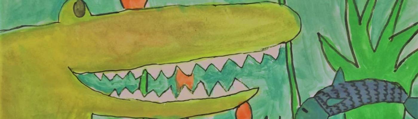 Kinderzeichnung Krokodil